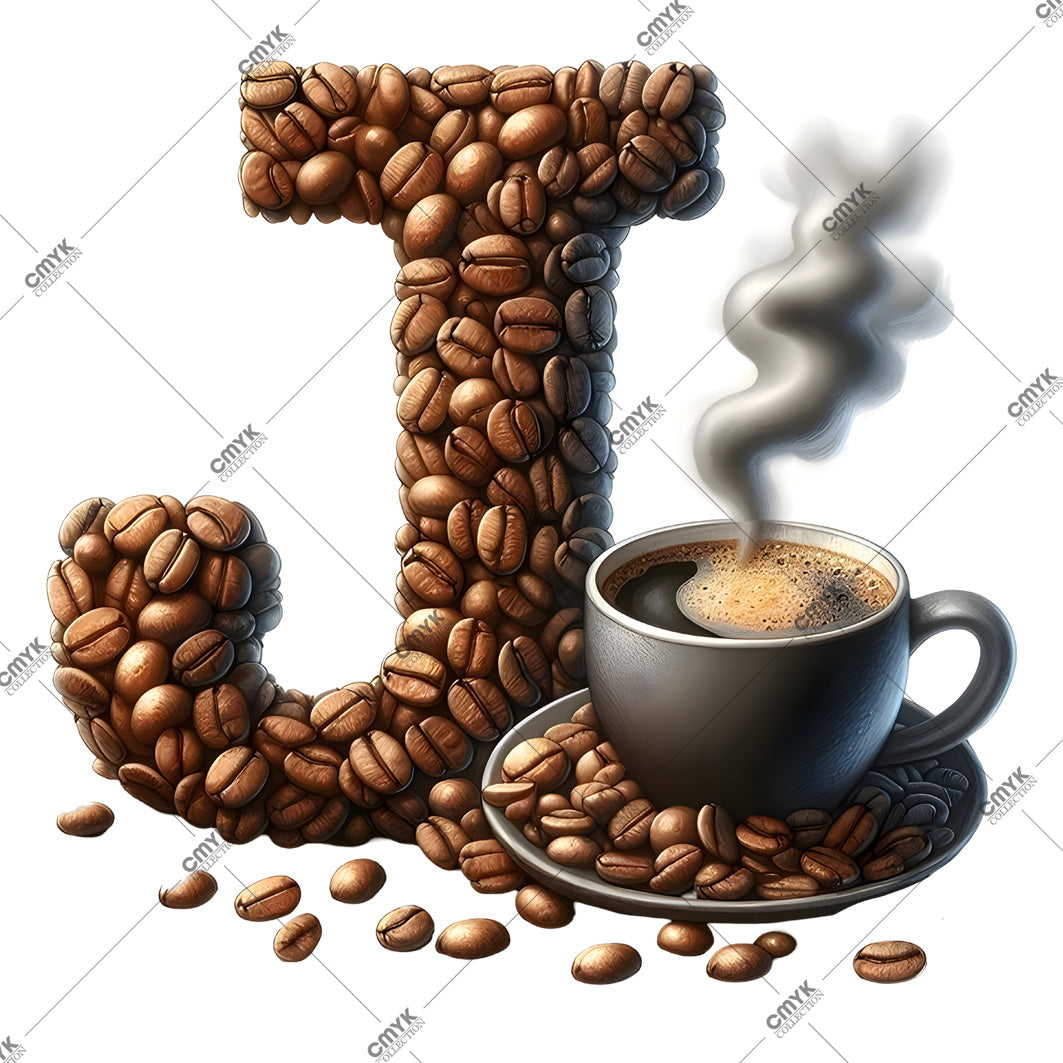 KAHVE HARFLER DTF TRANSFER- J